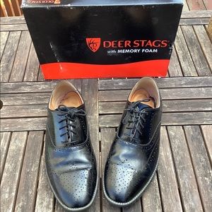 Men Deer Stags Memory Foam Black Laced Dress Shoes